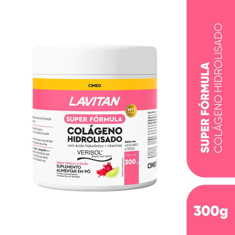 Lavitan Super Fórmula Verisol Colágeno Hidrolisado + Ácido Hialurônico Sabor Hibisco e Limão 300g Lavitan Super Fórmula Verisol Colágeno Hidrolisado + Ácido Hialurônico Sabor Hibisco e Limão 300g