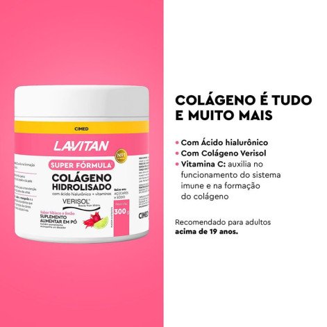 Lavitan Super Fórmula Verisol Colágeno Hidrolisado + Ácido Hialurônico Sabor Hibisco e Limão 300g Lavitan Super Fórmula Verisol Colágeno Hidrolisado + Ácido Hialurônico Sabor Hibisco e Limão 300g