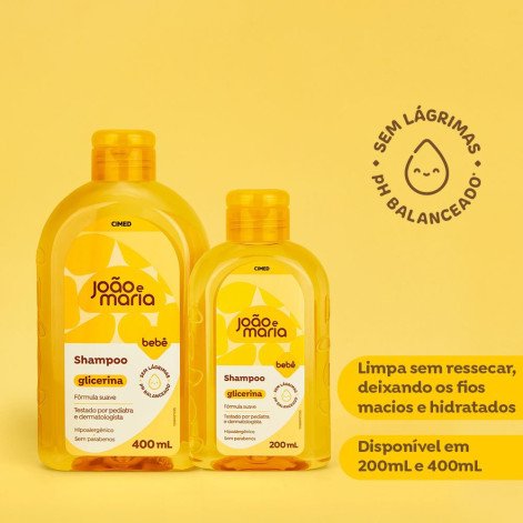 Shampoo Infantil João e Maria Bebê Glicerina 400ml Shampoo Infantil João e Maria Bebê Glicerina 400ml
