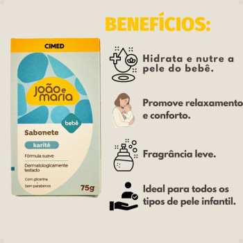 Sabonete Em Barra Cimed Bebê João e Maria Karité 75g Sabonete Em Barra Cimed Bebê João e Maria Karité 75g