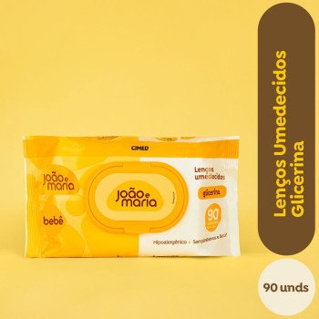 Lenços Umedecidos João e Maria Bebê Glicerina Hipoalergênico Sem Fragrância 90 Unidades Lenços Umedecidos João e Maria Bebê Glicerina Hipoalergênico Sem Fragrância 90 Unidades