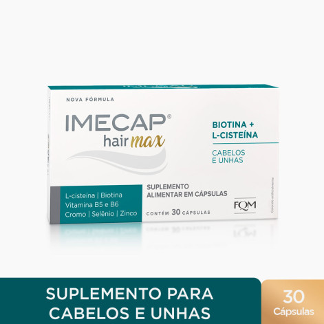 Vitaminas para Cabelos e Unhas com Cisteína Imecap Hair Max 30 Cápsulas Vitaminas para Cabelos e Unhas com Cisteína Imecap Hair Max 30 Cápsulas