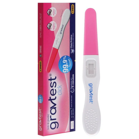 Teste de Gravidez Gravtest Click Cimed 1 unidade Teste de Gravidez Gravtest Click Cimed 1 unidade