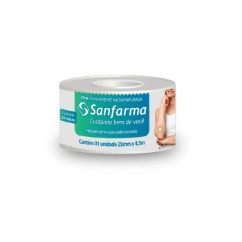 Fita Trasparente Microperfurada 25mm X 4,5m Sanfarma com 1 Unidade