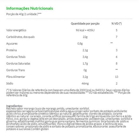 Bolinho de Baunilha com Morango sem Açúcar 40g - Suavipan Bolinho de Baunilha com Morango sem Açúcar 40g - Suavipan