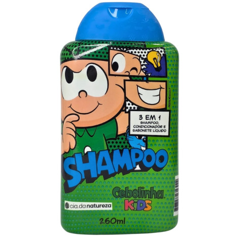 Shampoo 3 em 1 Extrato de Kiwi e Maçã Cebolinha Kids Cia. da Natureza 260ml Shampoo 3 em 1 Extrato de Kiwi e Maçã Cebolinha Kids Cia. da Natureza 260ml