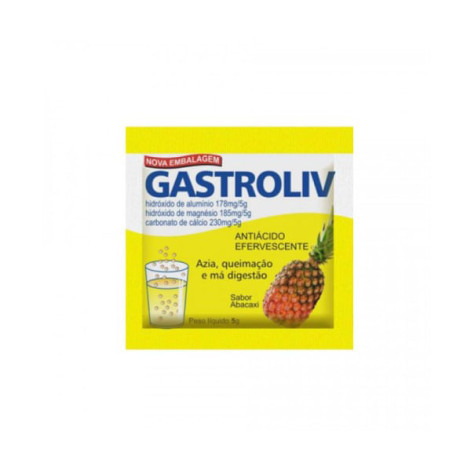 Gastroliv 35,6 + 37 + 46mg Pó Efervecente Sabor Abacaxi 5g 01Sach Gastroliv 35,6 + 37 + 46mg Pó Efervecente Sabor Abacaxi 5g 01Sach