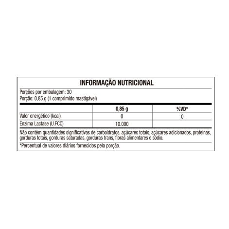Enzilac 10000U.FCC Sabor Baunilha 60 Comprimidos Mastigáveis
