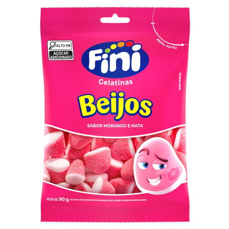 Bala Fini Morango Beijos 90g