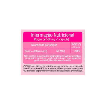 Suplemento Alimentar Herbamed Beauty Biotina 45mg 60 Cápsulas