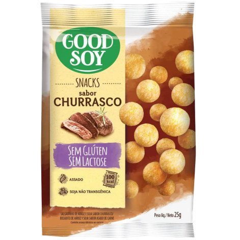Snack De Soja Good Soy Sabor Churrasco 25g kit C/10 un