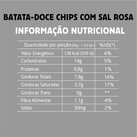 Batata Doce Chips Belive Com Sal Do Himalaia 50G Batata Doce Chips Belive Com Sal Do Himalaia 50G