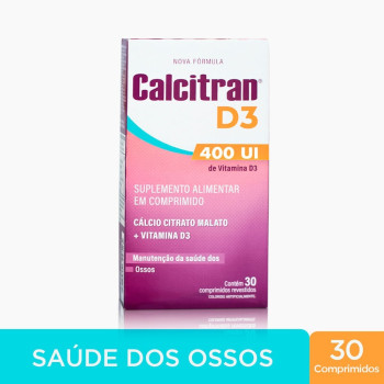 Calcitran D3 400UI Cálcio Citrato Malato com Vitamina D 30 Comprimidos Calcitran D3 400UI Cálcio Citrato Malato com Vitamina D 30 Comprimidos