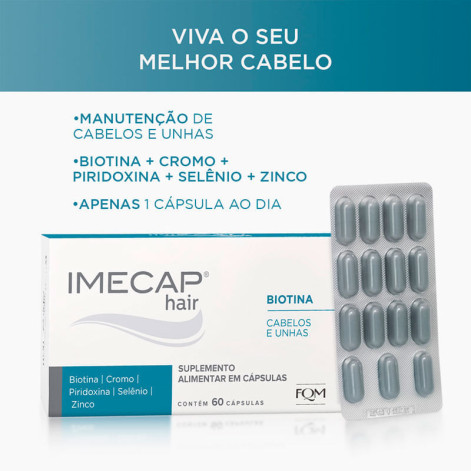 Suplemento Alimentar Imecap Hair Cabelos e Unhas 60 Cápsulas