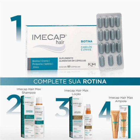 Suplemento Alimentar Imecap Hair Cabelos e Unhas 60 Cápsulas
