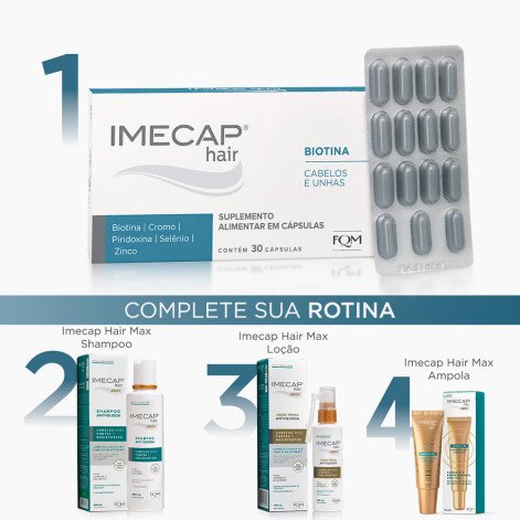 Imecap Hair 30 Cápsulas - Vitaminas Para Cabelos E Unhas Com Biotina