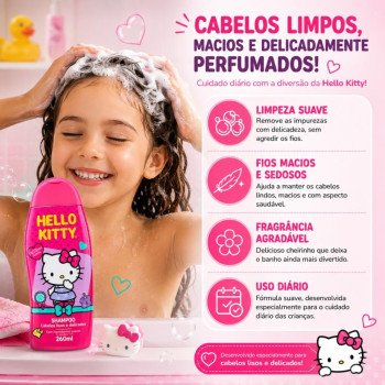 Shampoo Cabelos Lisos e Delicados Hello Kitty 260ml Cia da Natureza