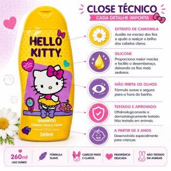 Shampoo Hello Kitty Cabelos Finos/Claros 260 ML