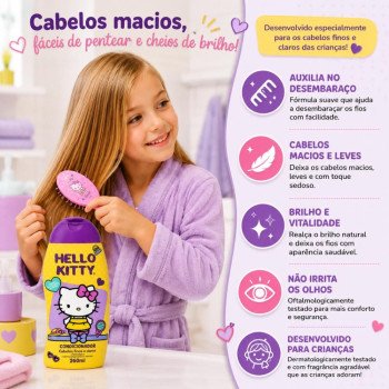 Condicionador Cabelos Finos e Claros Hello Kitty 260ml Cia da Natureza