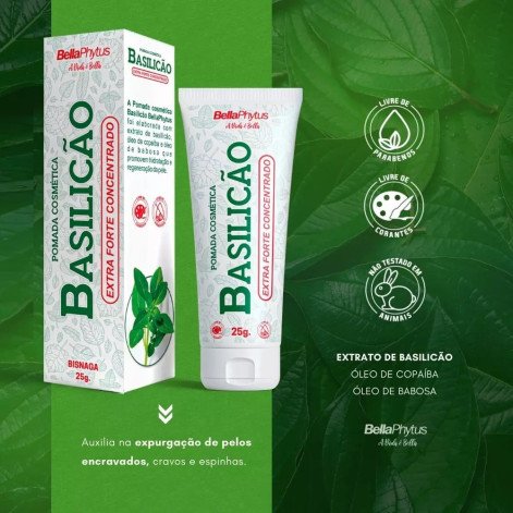 Pomada Cosmética Basilicão Extra Forte Concentrado BellaPhytus 25g