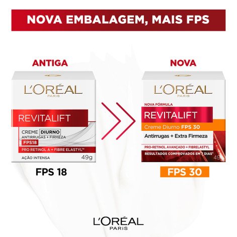 Creme Facial L’Oréal Paris Revitalift Anti Idade Pro Retinol Diurno FPS 30 49g