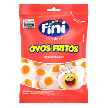 Bala de Gelatina Ovos Fritos Tutti-Frutti 80g Fini