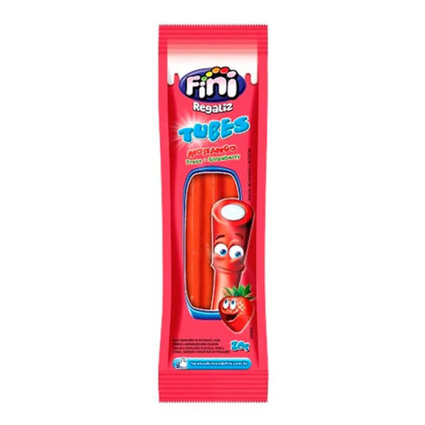 Balas de Gelatina Fini Tubes Morango 17g