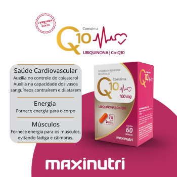 Coenzima Q10 Ubiquinona Co-Q10 100mg 60 Capsulas Maxinutri