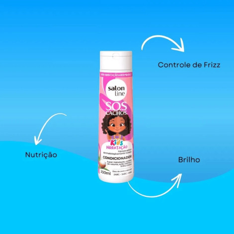 Condicionador Infantil Salon Line SOS Cachos Kids Cabelos Cacheados e Crespos +3 anos 300ml