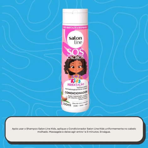 Condicionador Infantil Salon Line SOS Cachos Kids Cabelos Cacheados e Crespos +3 anos 300ml