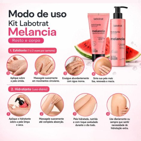 Kit Esfoliante Labotrat Melancia 150ML+190ML Kit Esfoliante Labotrat Melancia 150ML+190ML
