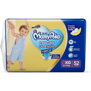 Fralda Descartável Mamypoko Calça Dia e Noite Giga XG (12–17kg) 52 Unidades