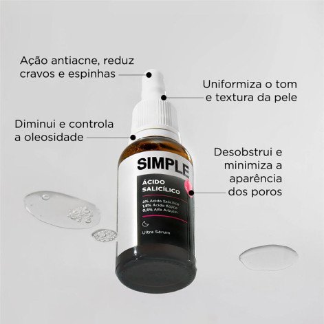 Sérum Simple Ultra Ácido Salicílico Antioleosidade 30ml Sérum Simple Ultra Ácido Salicílico Antioleosidade 30ml