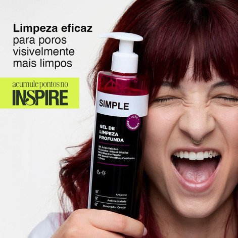 Gel de Limpeza Facial Simple Limpeza Profunda Antioleosidade 350g Gel de Limpeza Facial Simple Limpeza Profunda Antioleosidade 350g