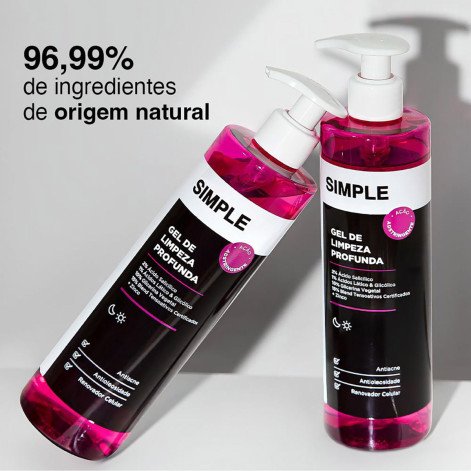 Gel de Limpeza Facial Simple Limpeza Profunda Antioleosidade 350g Gel de Limpeza Facial Simple Limpeza Profunda Antioleosidade 350g