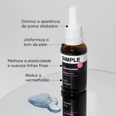 Sérum Facial Simple Ultra Niacinamida 10% para Poros Dilatados 30ml