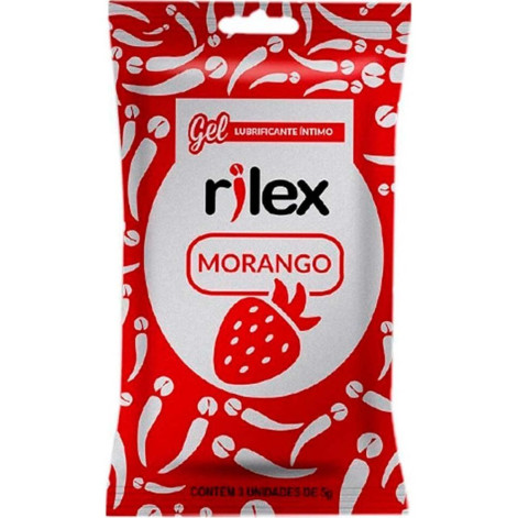 Gel Lubrificante Íntimo Rilex Morango 3 Sachês 5g cada Gel Lubrificante Íntimo Rilex Morango 3 Sachês 5g cada