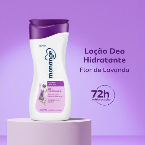Hidratante Desodorante Monange Hidratação Nutritiva Flor de Lavanda 200ml