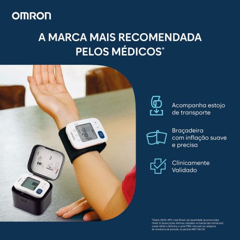 Aparelho de Pressão Arterial de Pulso HEM-6181 Automático Omron 1 Unidade