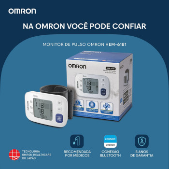 Aparelho de Pressão Arterial de Pulso HEM-6181 Automático Omron 1 Unidade