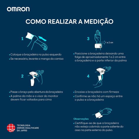 Aparelho de Pressão Arterial de Pulso HEM-6181 Automático Omron 1 Unidade