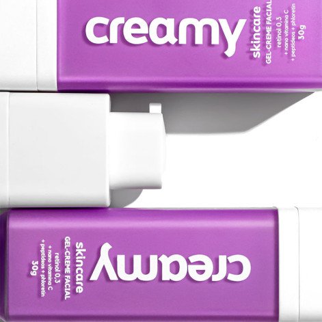 Gel-Creme Facial Creamy Skincare Retinol 0,3 Nano Vitamina C + Peptídeos + Phloretin 30g Gel-Creme Facial Creamy Skincare Retinol 0,3 Nano Vitamina C + Peptídeos + Phloretin 30g
