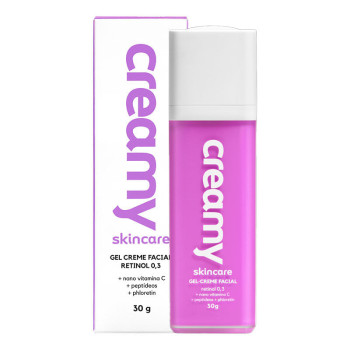 Gel-Creme Facial Creamy Skincare Retinol 0,3 Nano Vitamina C + Peptídeos + Phloretin 30g
