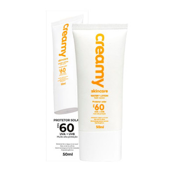 Protetor Solar Facial Creamy Skincare Watery Lotion Loção Aquosa FPS60 50ml