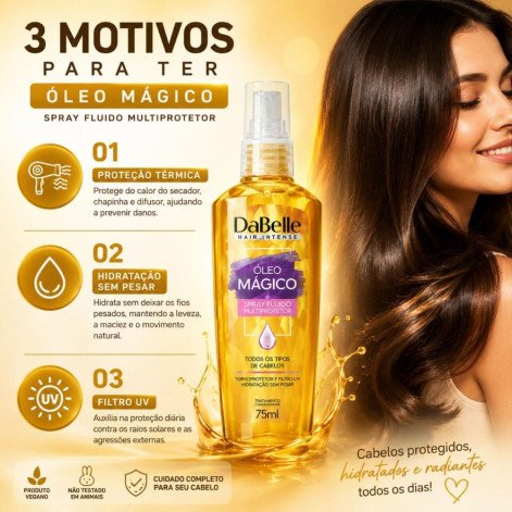 Spray Fluido Dabelle Óleo Mágico Multiprotetor 75ml