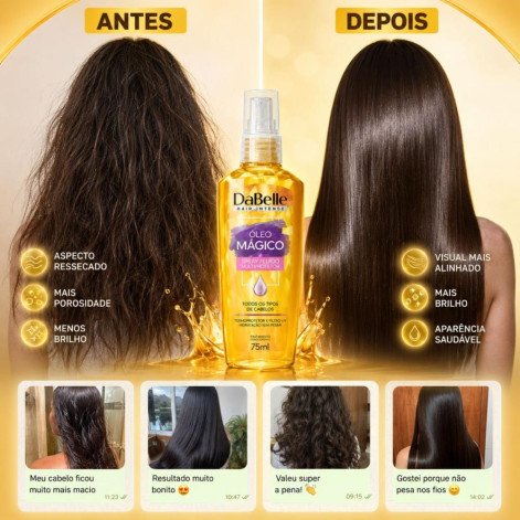 Spray Fluido Dabelle Óleo Mágico Multiprotetor 75ml
