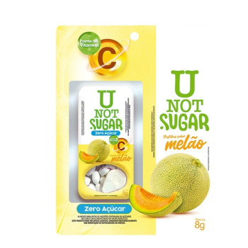 Pastilha U Not Sugar Sabor Melão Sem Açúcar 8g Pastilha U Not Sugar Sabor Melão Sem Açúcar 8g