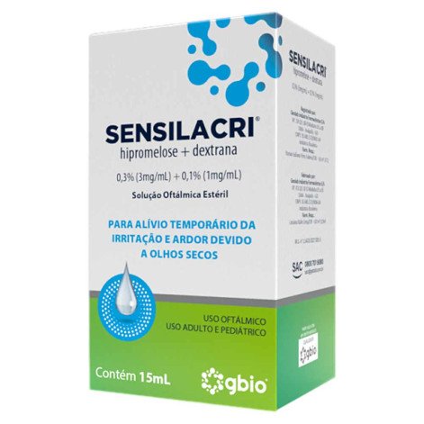 Colírio Lubrificante Sensilacri 1mg/ml + 3mg/ml 15ml Colírio Lubrificante Sensilacri 1mg/ml + 3mg/ml 15ml