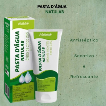 Pasta D´agua Óxido De Zinco 25% Mentol 0,5% 80g Natulab