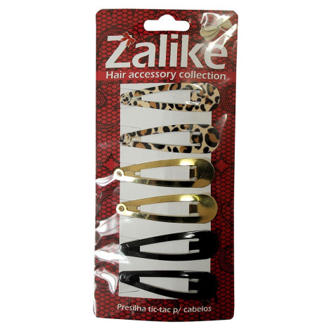 Presília para Cabelos Tic Tac Zalike Estampado Shiinning 6 Unidades